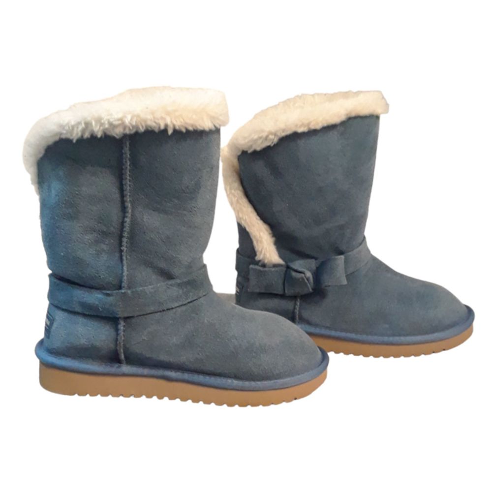 Koolaburra by UGG Women's Girls Blue Suede Bow Boots Size 5